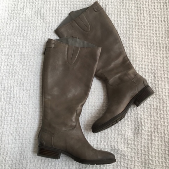 Sam Edelman Shoes - Sam Edelman Penny2 Gray Leather Riding Boots